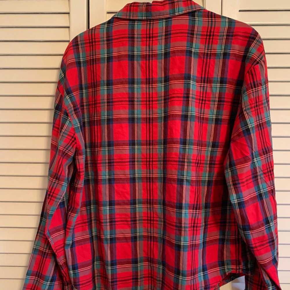 Victoria's Secret Red Plaid Flannel Pajama Top - Picture 3 of 5